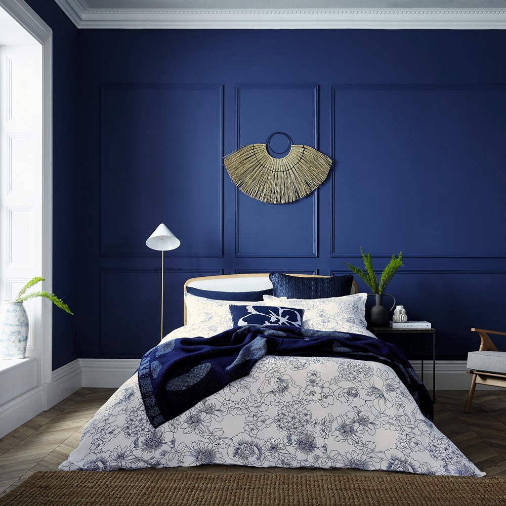 Linear Floral Bedding by Ted Baker in Blue